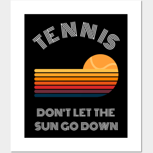 Vintage Retro Sunset Tennis Posters and Art